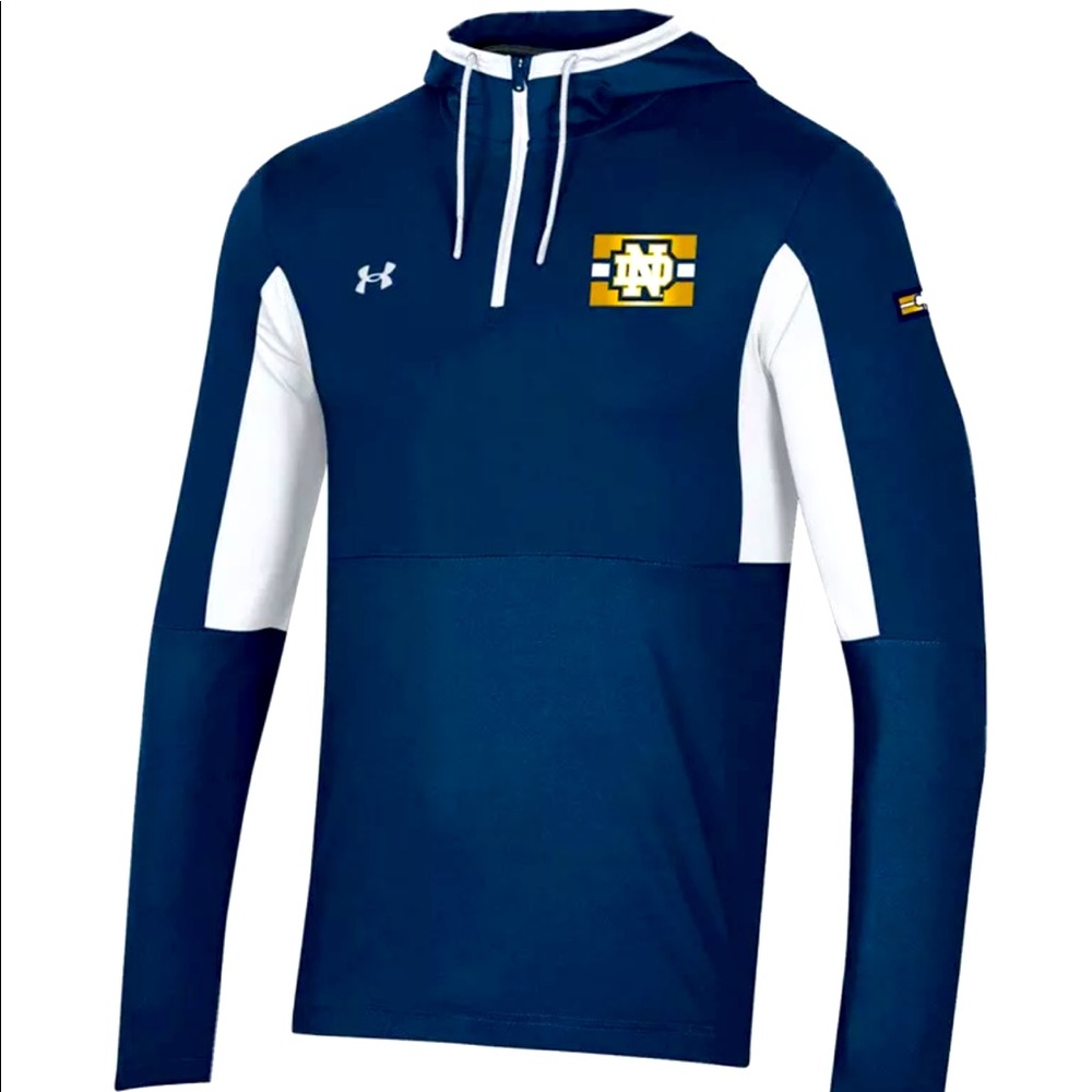 Notre Dame💙☘️Men’s Under Armour Series Performance Quarter-Zip Pollover Hoodie